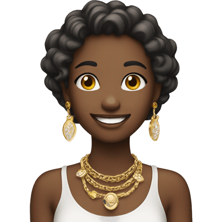 smiling girl with jewelry emoji