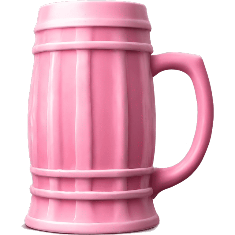 Realistic isolated pink ceramic oktoberfest beer stein. emoji