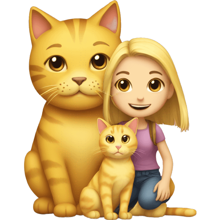 Yellow cat with a girl emoji