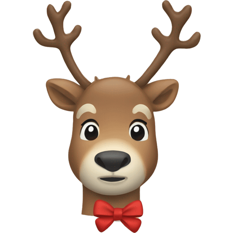 Reindeer body with bow on neck  emoji