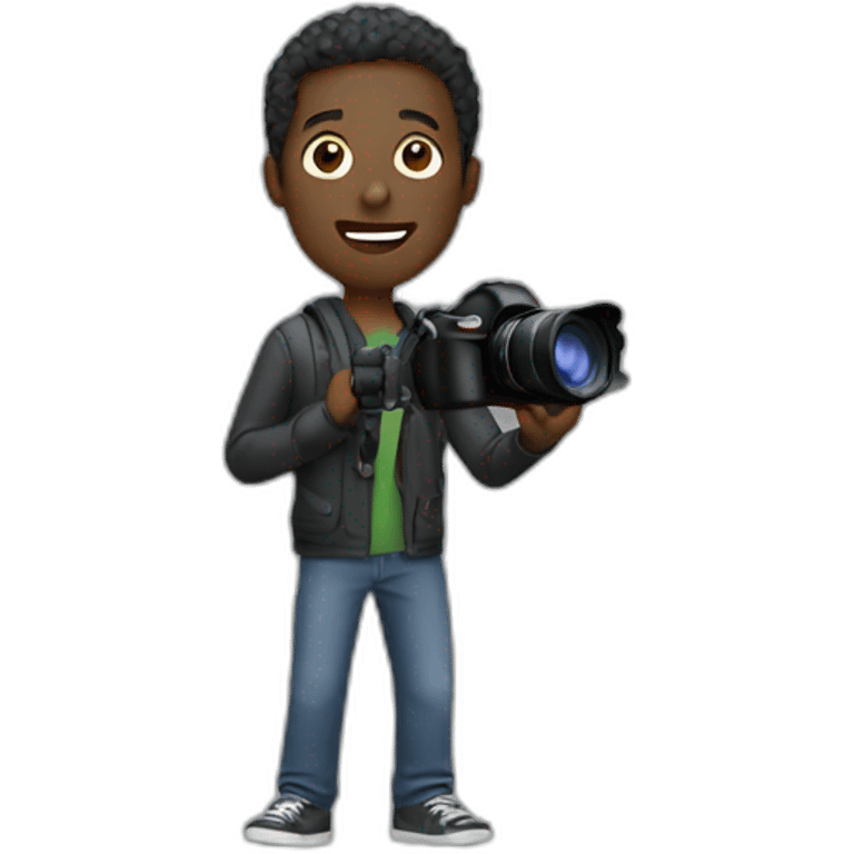 black guy with camera emoji