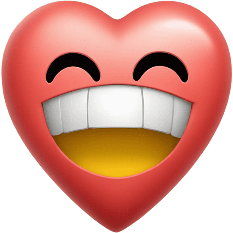 Heart shape with a friendly smiley face on it  emoji