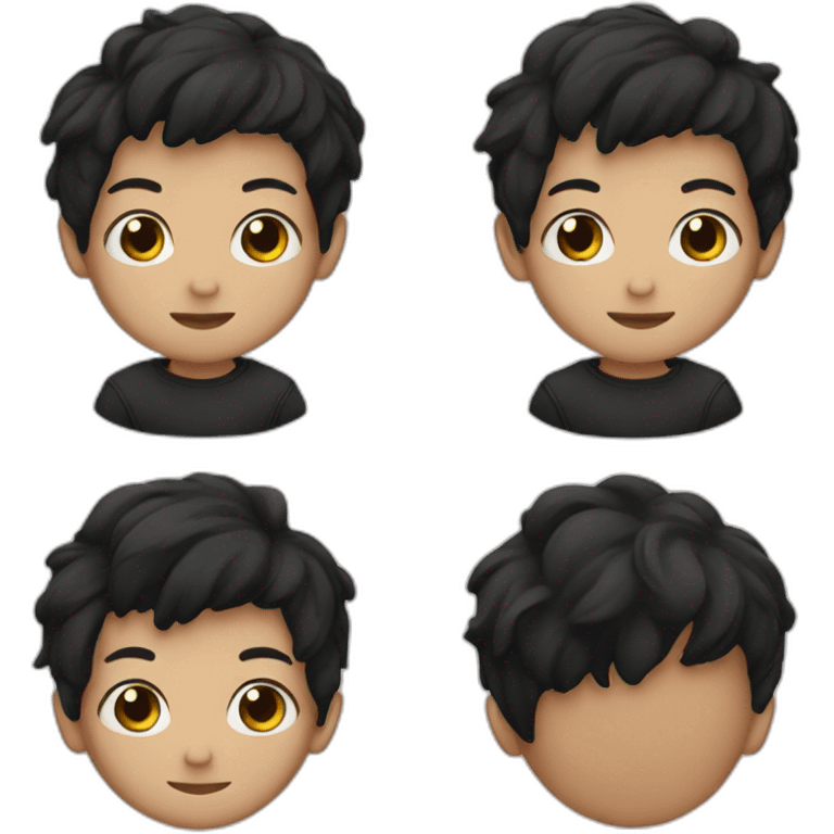 Cute boy with black hair  emoji