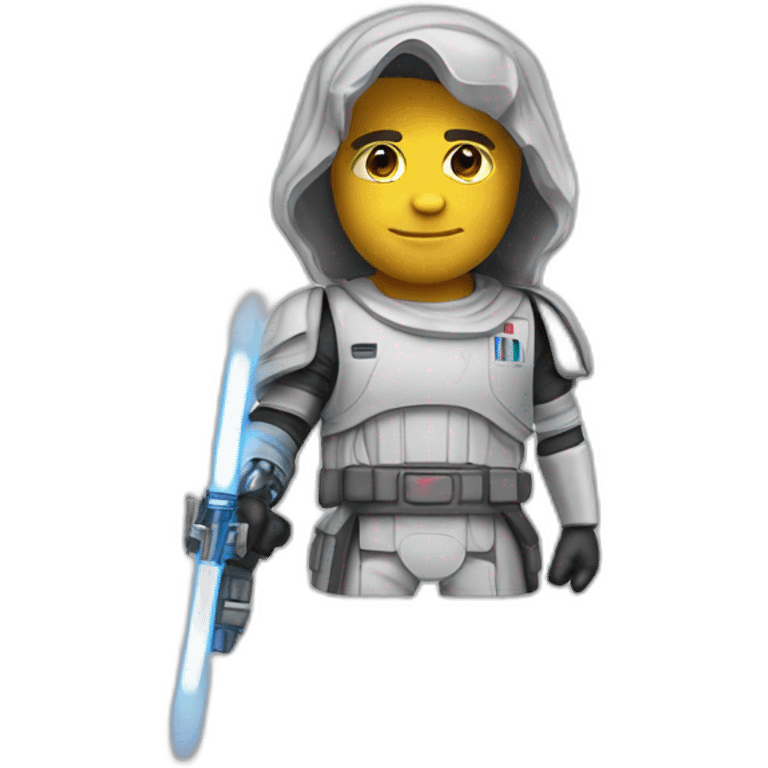 Like skywalker with iPhone 15 pro titanium with high detail emoji