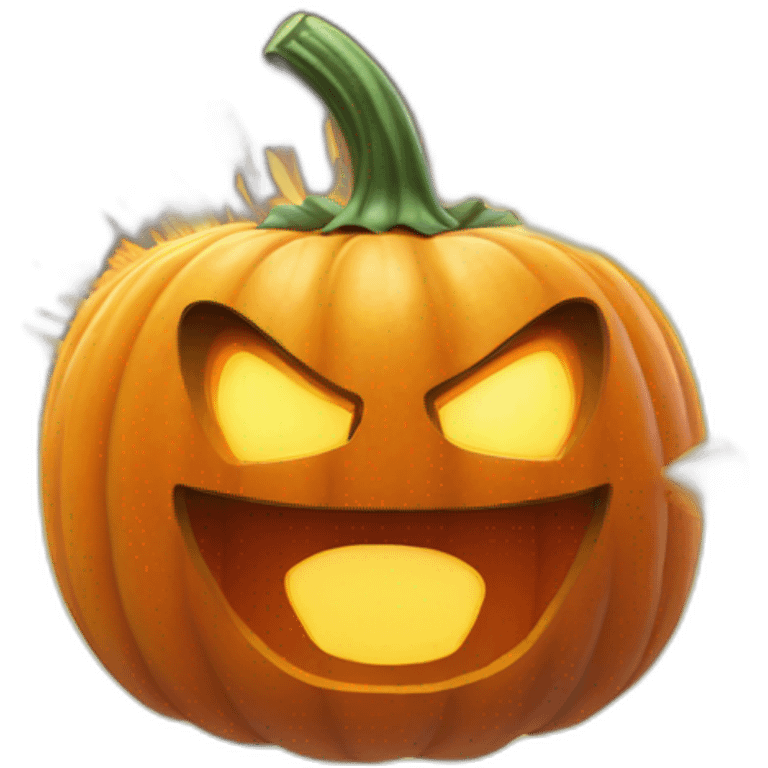 iridescent pumpkin exploding emoji