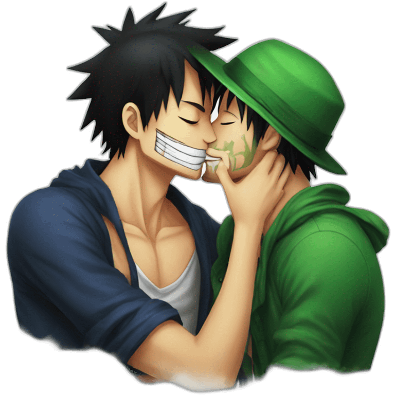 luffy kissing zoro emoji