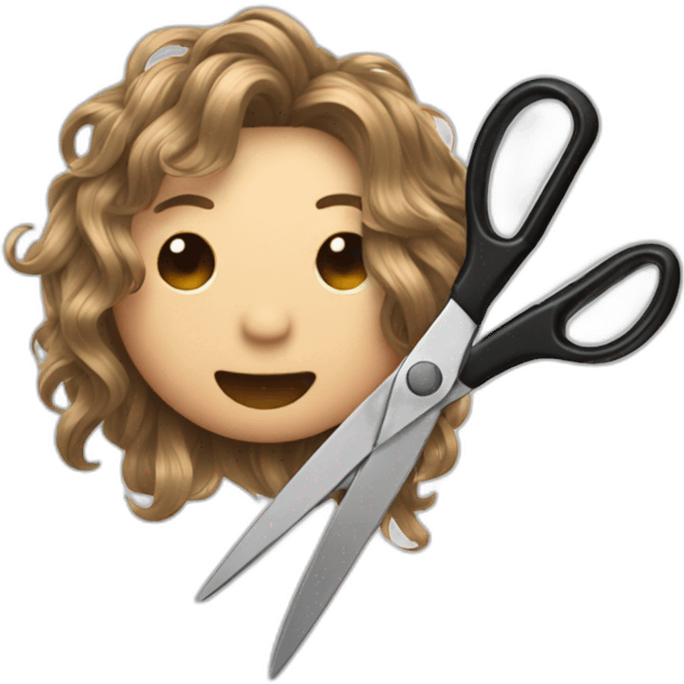 scissors cutting hair emoji