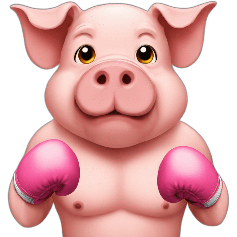 Pig that is a professional boxer emoji