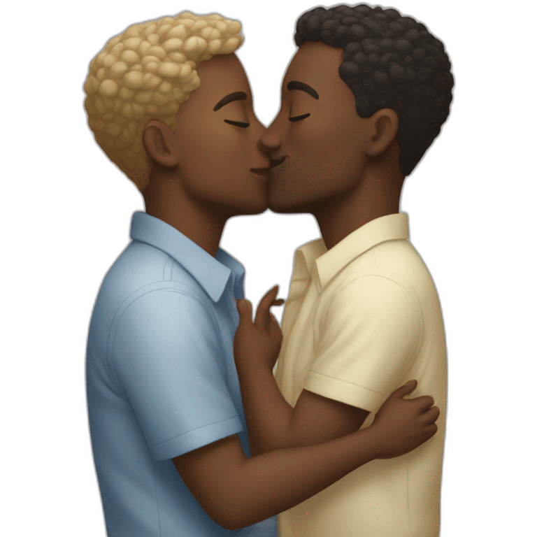 White gay kiss love emoji