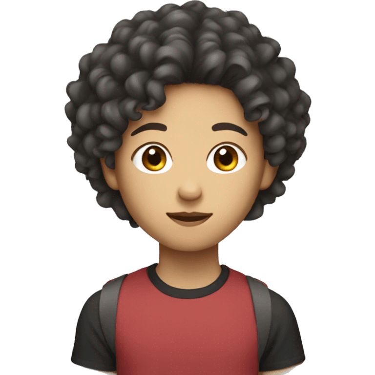 asian teenager with curly hair  emoji