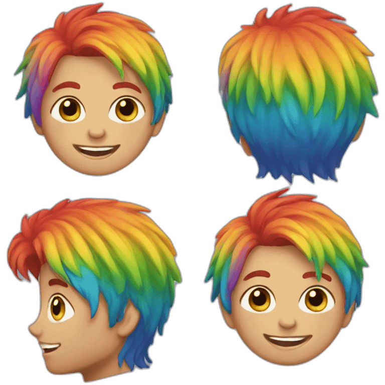 boy with rainbow hairs emoji