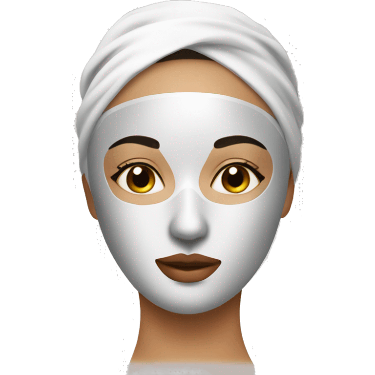 Lady with face mask spa beauty full face relaxing emoji