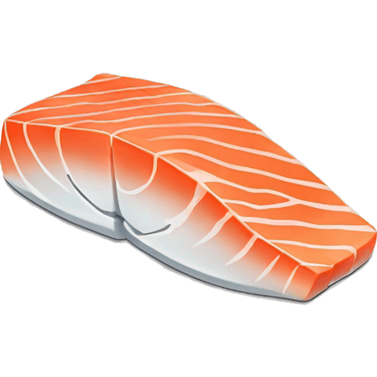 Salmon steak, white background emoji