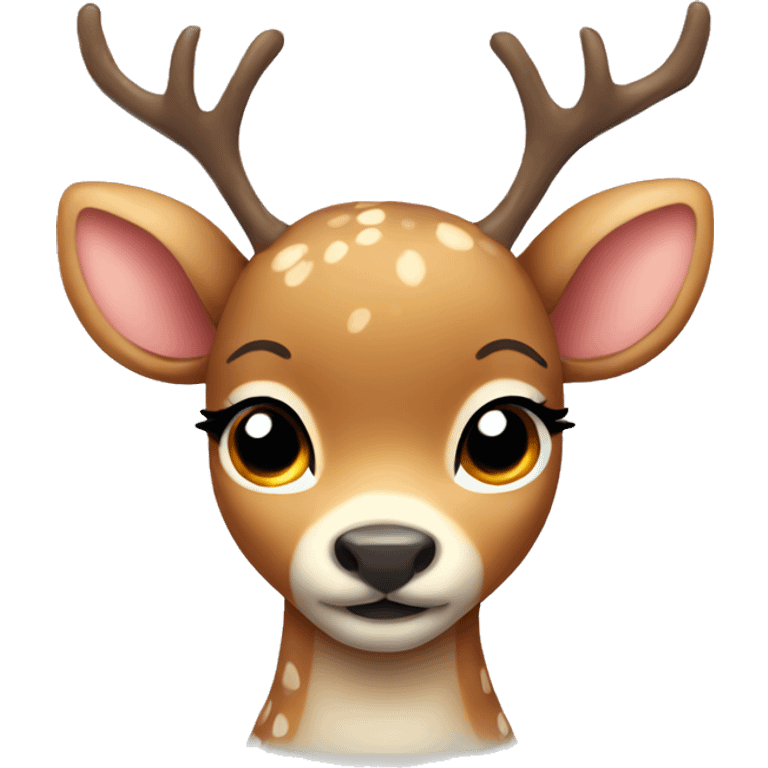 cute deer with a bow emoji