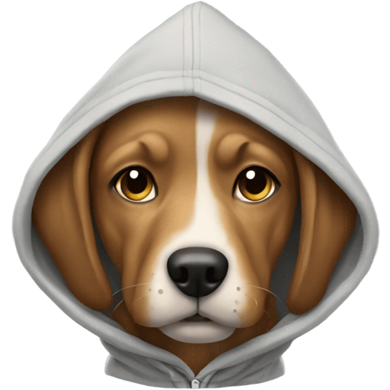 Dog wearing a hoodie emoji