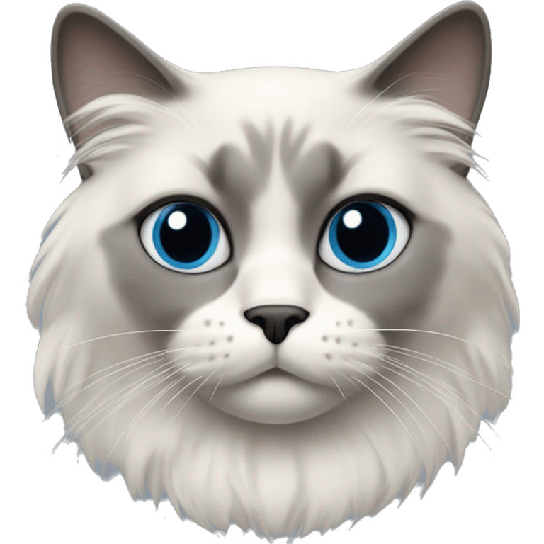 Blue colorpoint ragdoll cat with grey nose and mask emoji