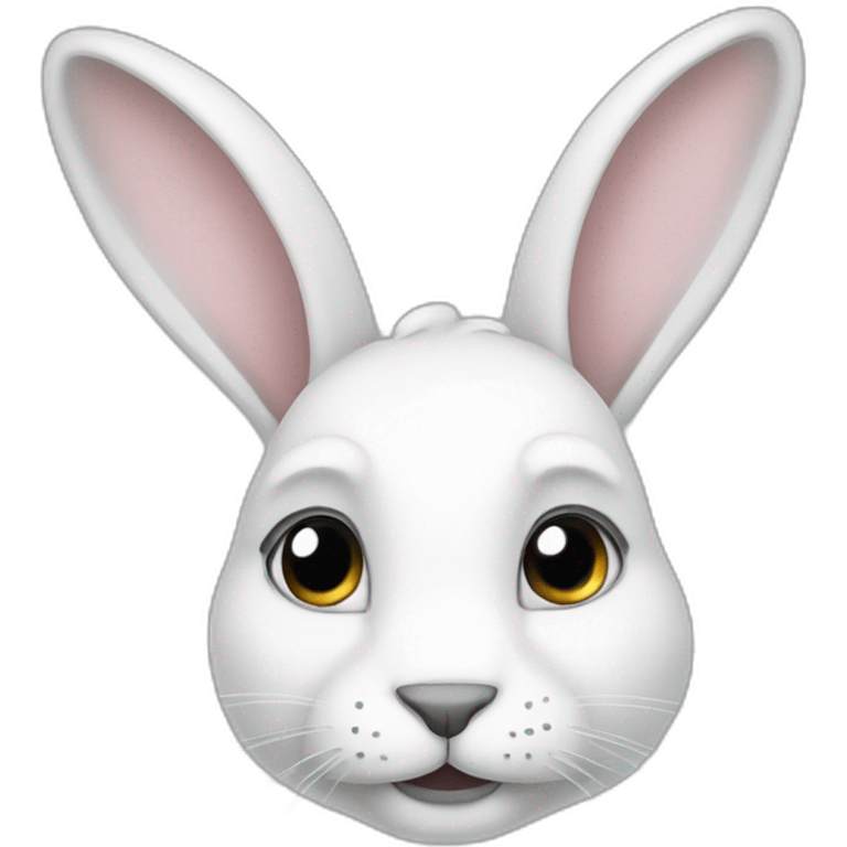 white rabbit with grey ears emoji