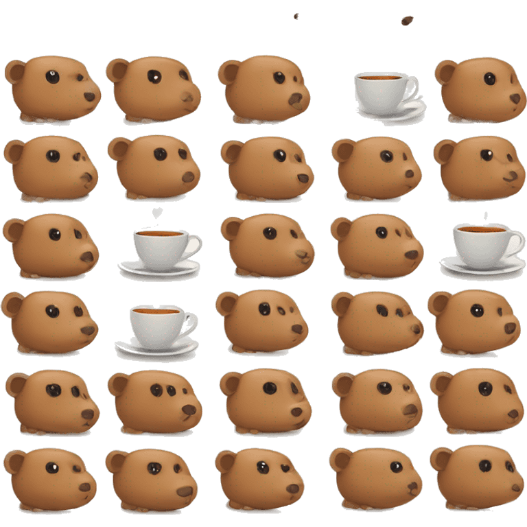 emoji capibara comfortable with tea/coffee  emoji