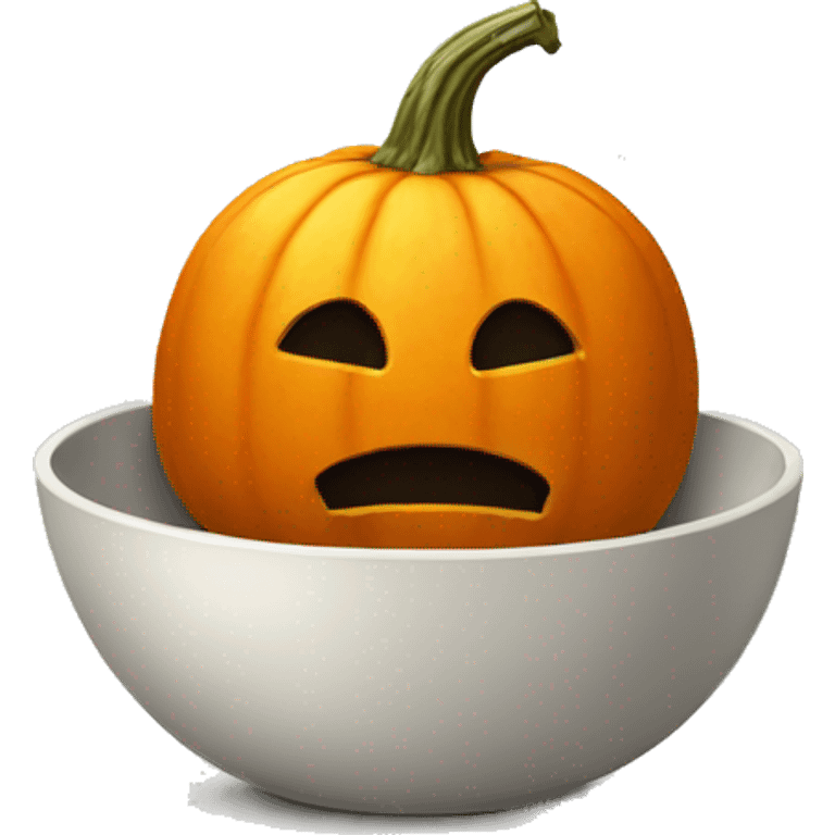 pumpkin in a bowl. no face. emoji