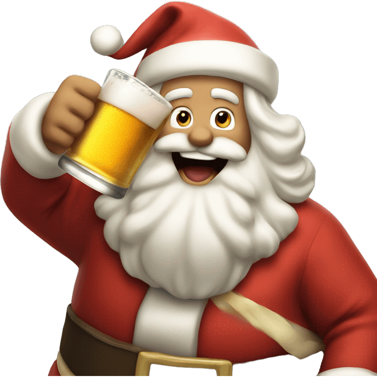 Santa Claus cheering a beer  emoji