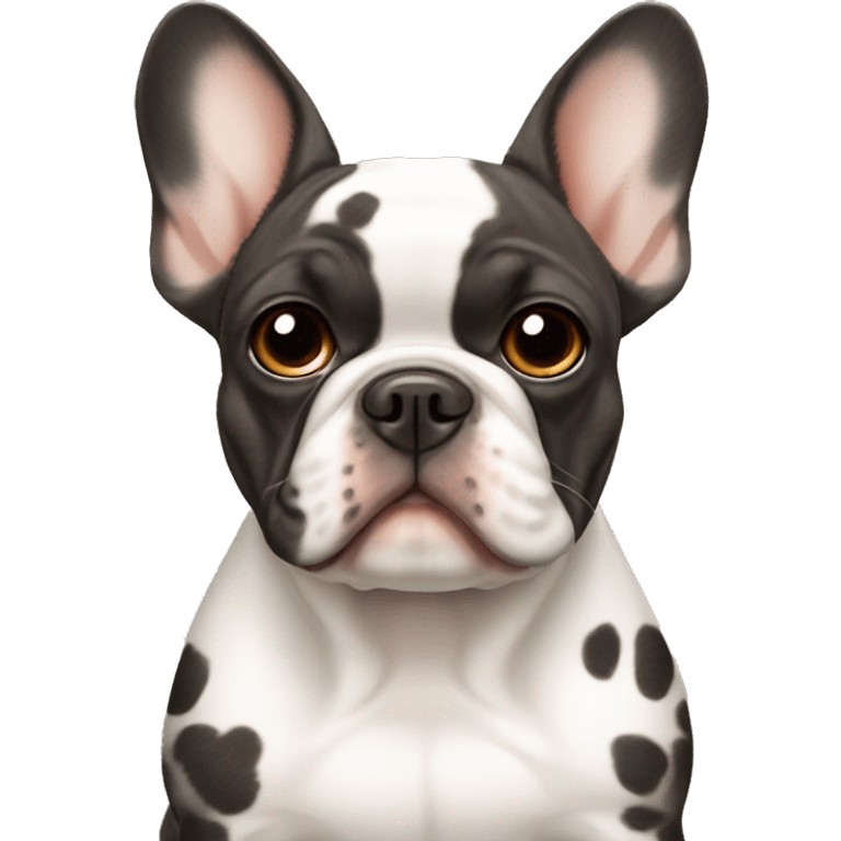 French bulldog light black with brown spots  emoji