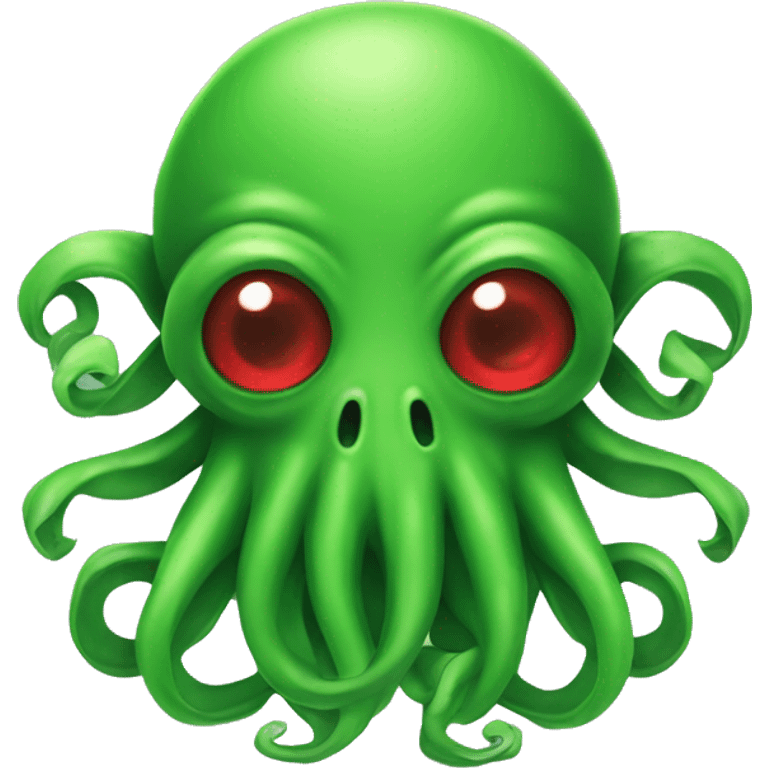 green Cthulhu  wearing red dress emoji