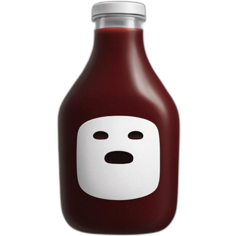 Regular Dark Ketchup Bottle no face emoji