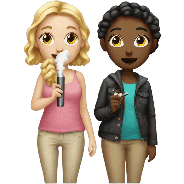 2 white girls with vape emoji