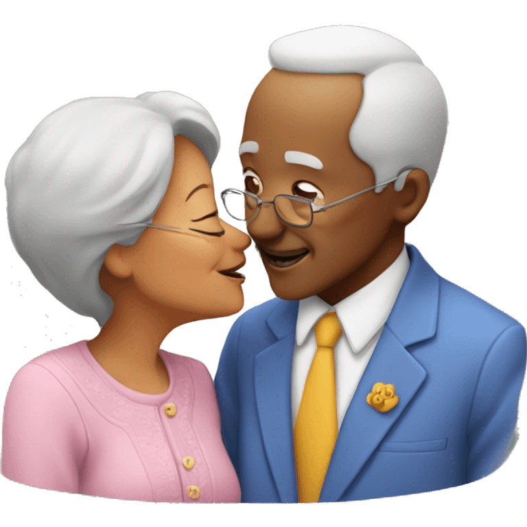 two grandparents kissing emoji