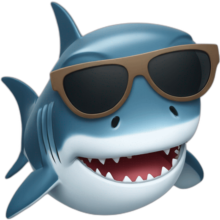 Shark with sunglasses on his eyes emoji