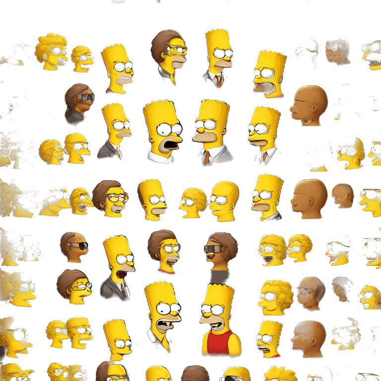 simpson con capelli rossi, occhiali innamorato emoji