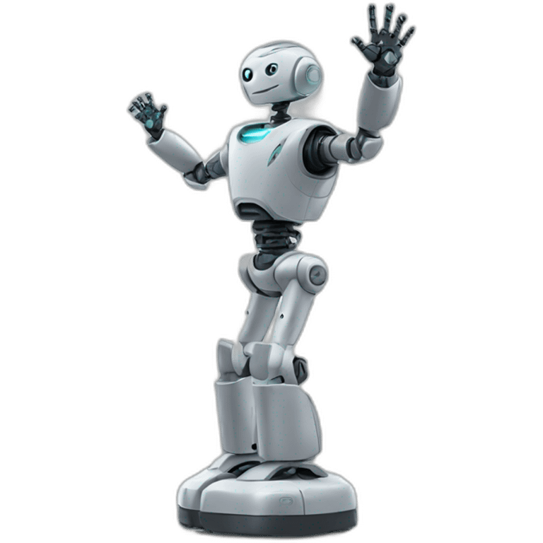 robot standing and rising hand emoji