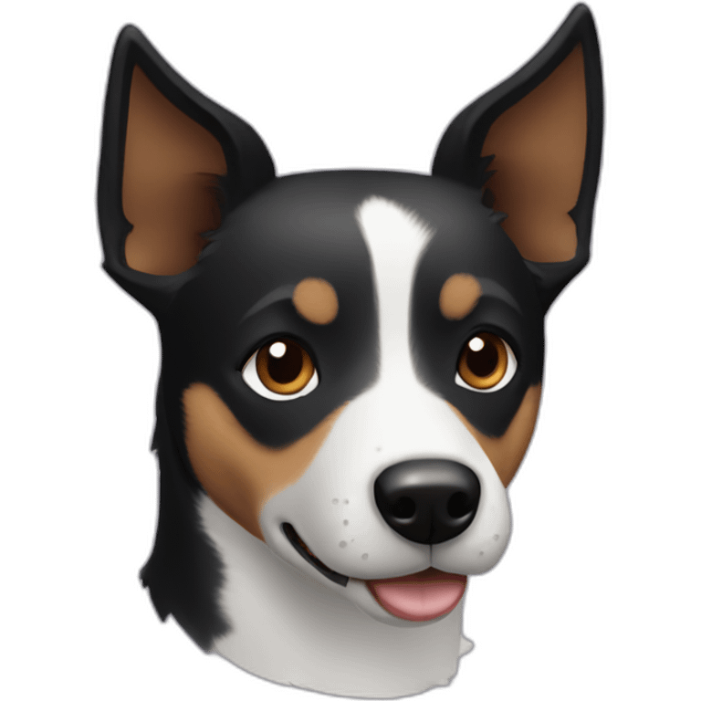 black husky Jack Russell terrier emoji