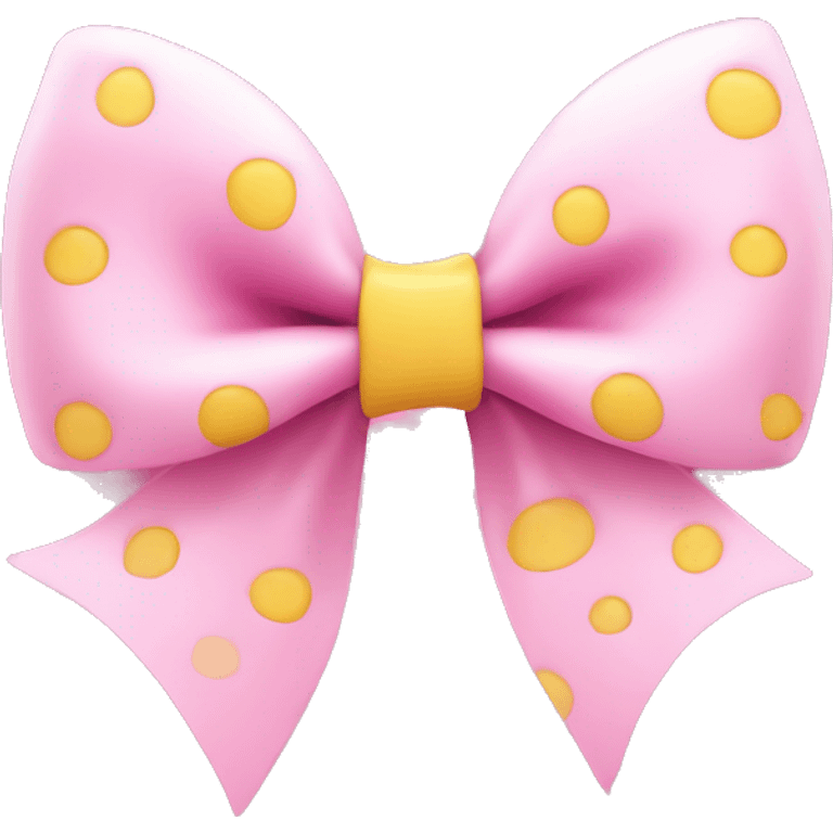 Cute Pink bow with a yellow spot in the middle emoji