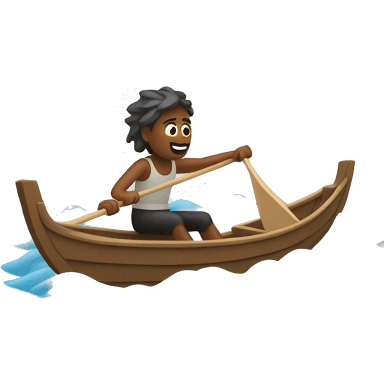 Person rowing a boat in the wind emoji