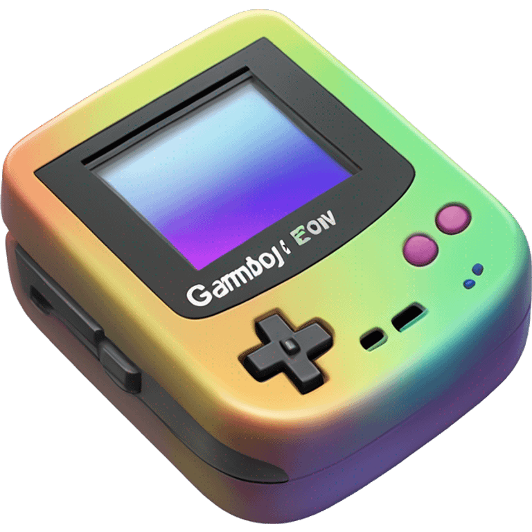 Iridescent Gameboy colour playing pokemon emoji