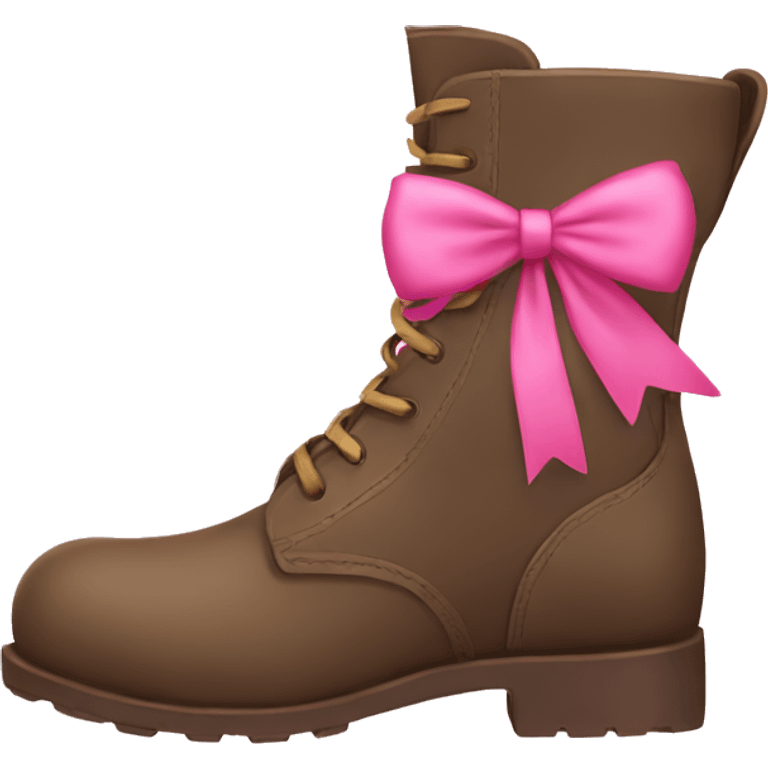 Make boots with a pink bow emoji