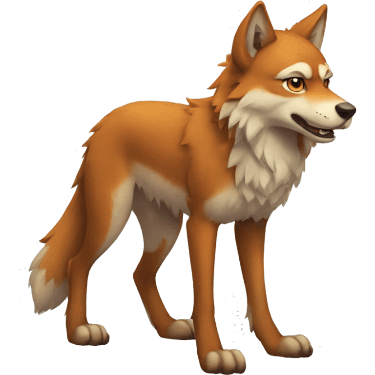 Anthropomorphic Falvie-wolf full body emoji