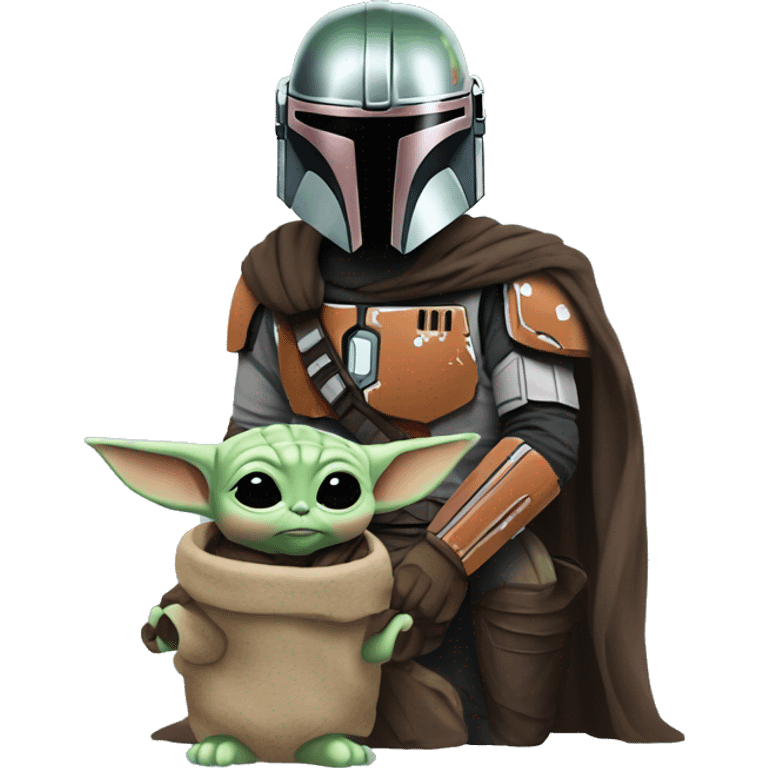 The mandalorian avec baby yoda emoji