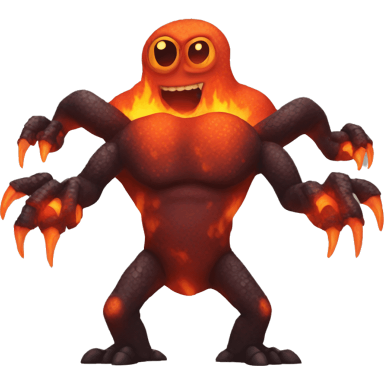 Monster of the lava and magma with six arms emoji