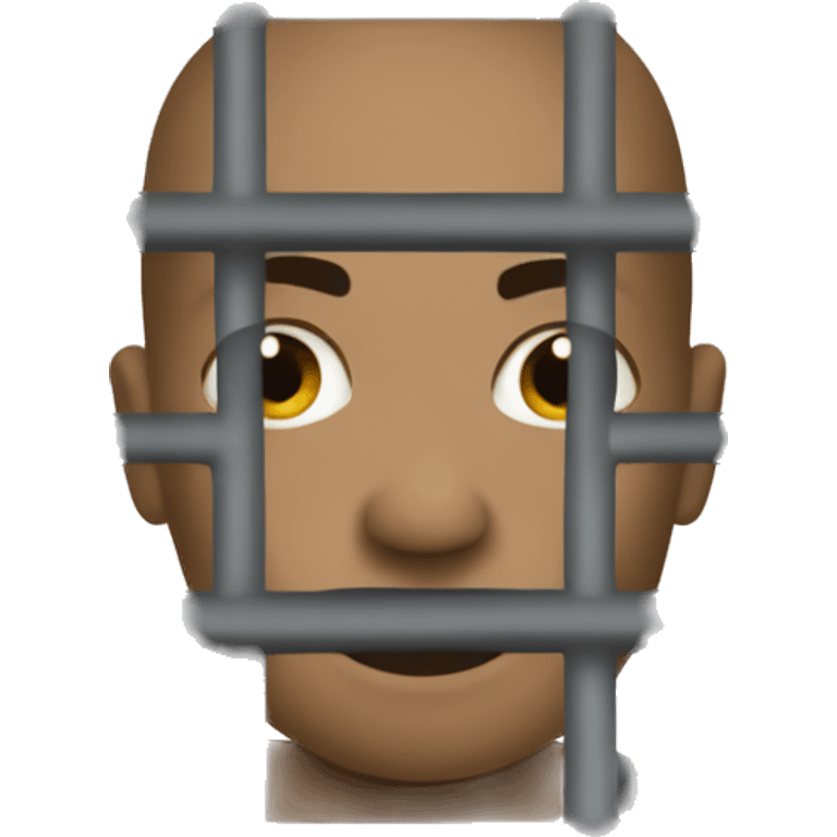 Dark mqn behind bars emoji