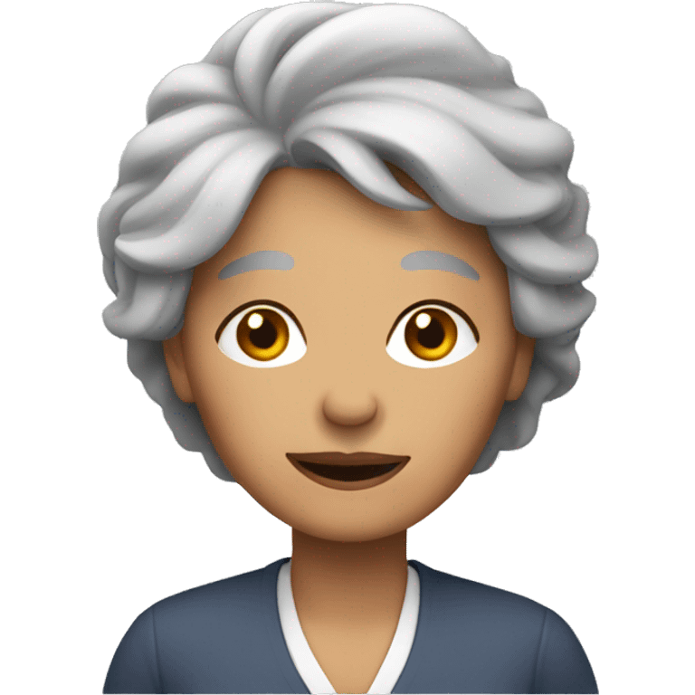 Older woman with gray hair emoji