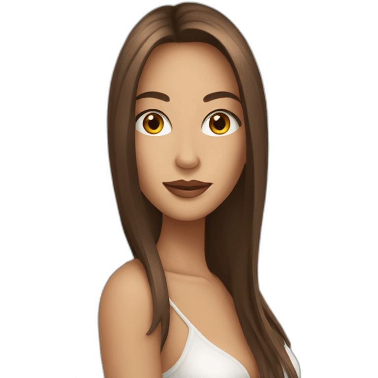 Sexy woman with Brown long hair emoji