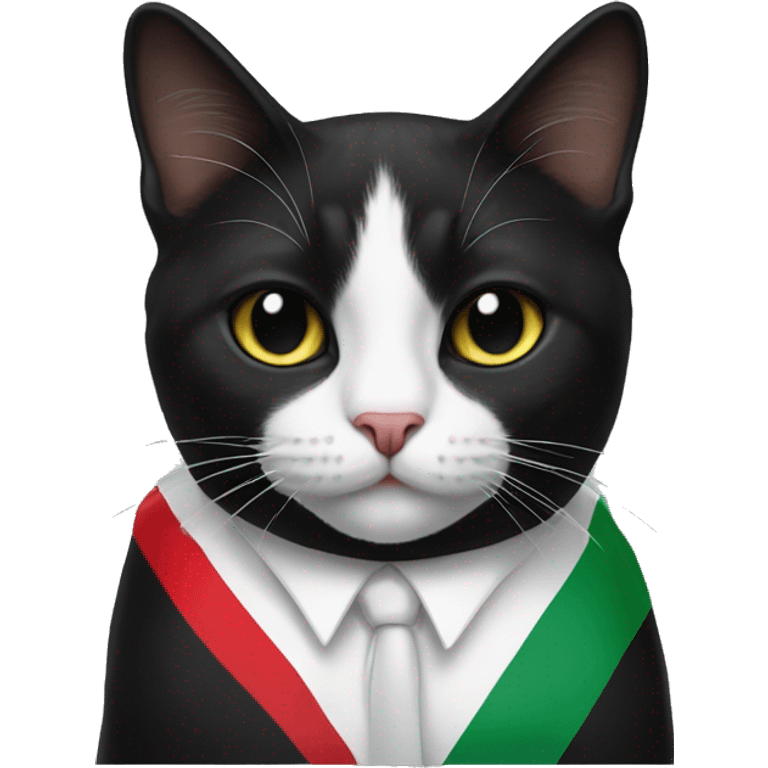 Tuxedo cat with Palestine flag emoji