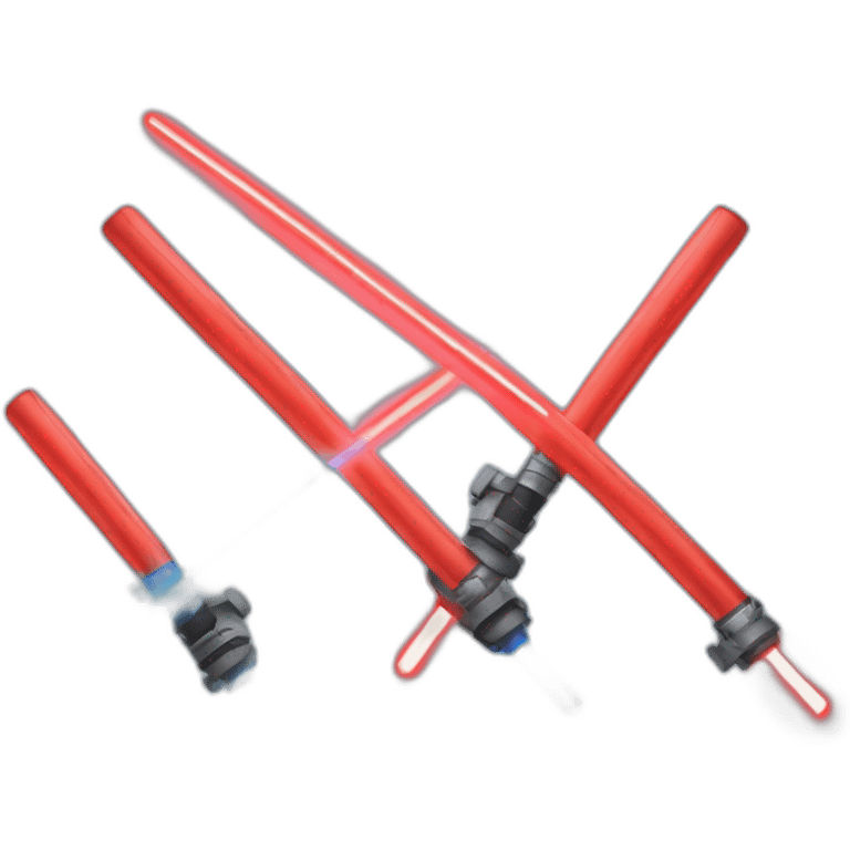 red and blue lightsabers crossing each other emoji