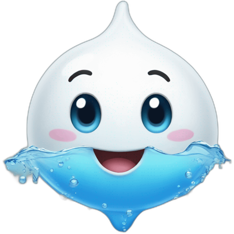 happy white droplet swimming  emoji