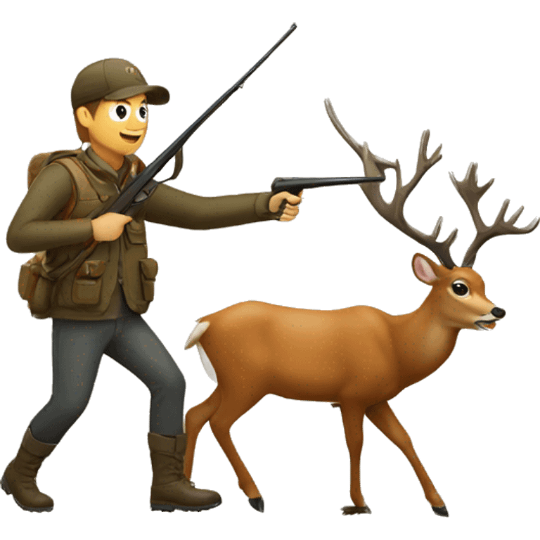 Hunting a deer emoji