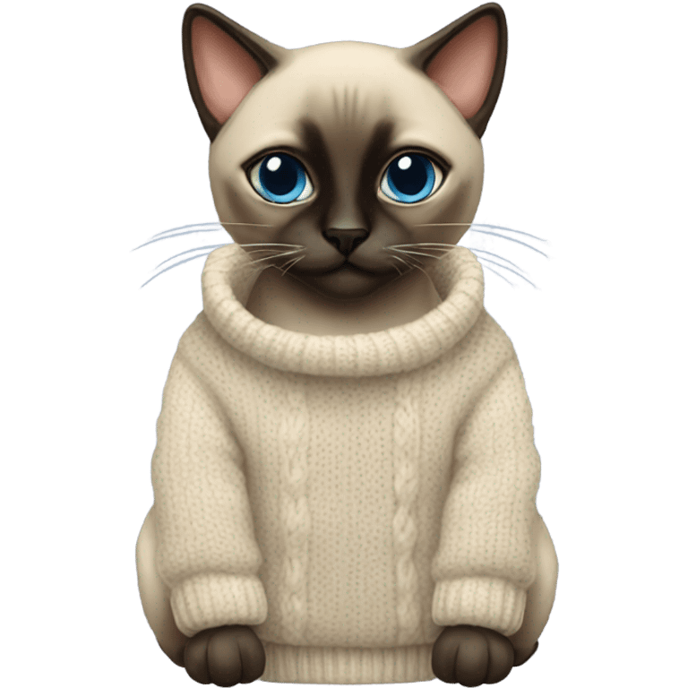 siamese cat with a sweater emoji