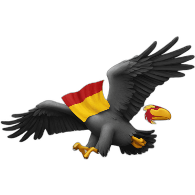 Condor carrying an spanish flag emoji