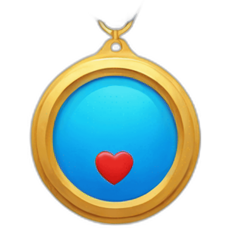 A medal with a heart inside emoji